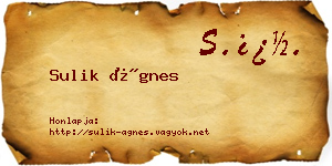 Sulik Ágnes névjegykártya